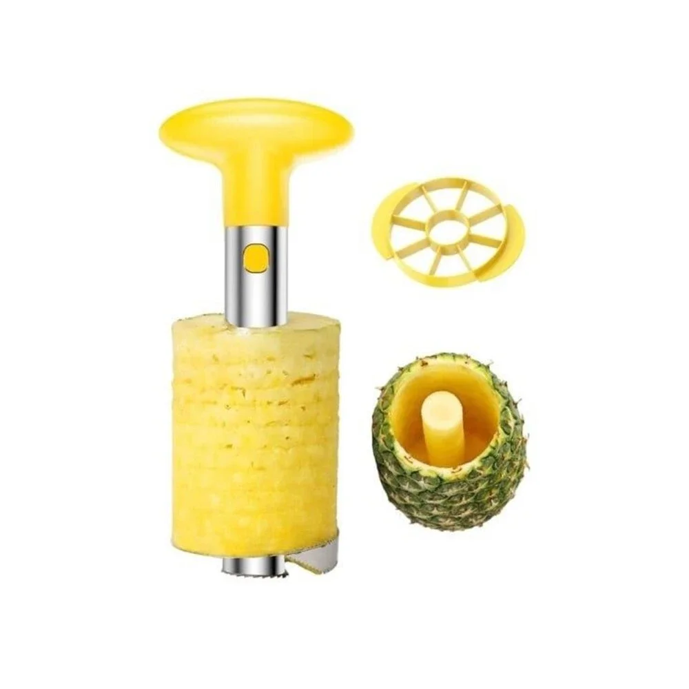 SameTech Easy Kitchen Tool Stainless Steel Fruit Pineapple Peeler Slicer NIB